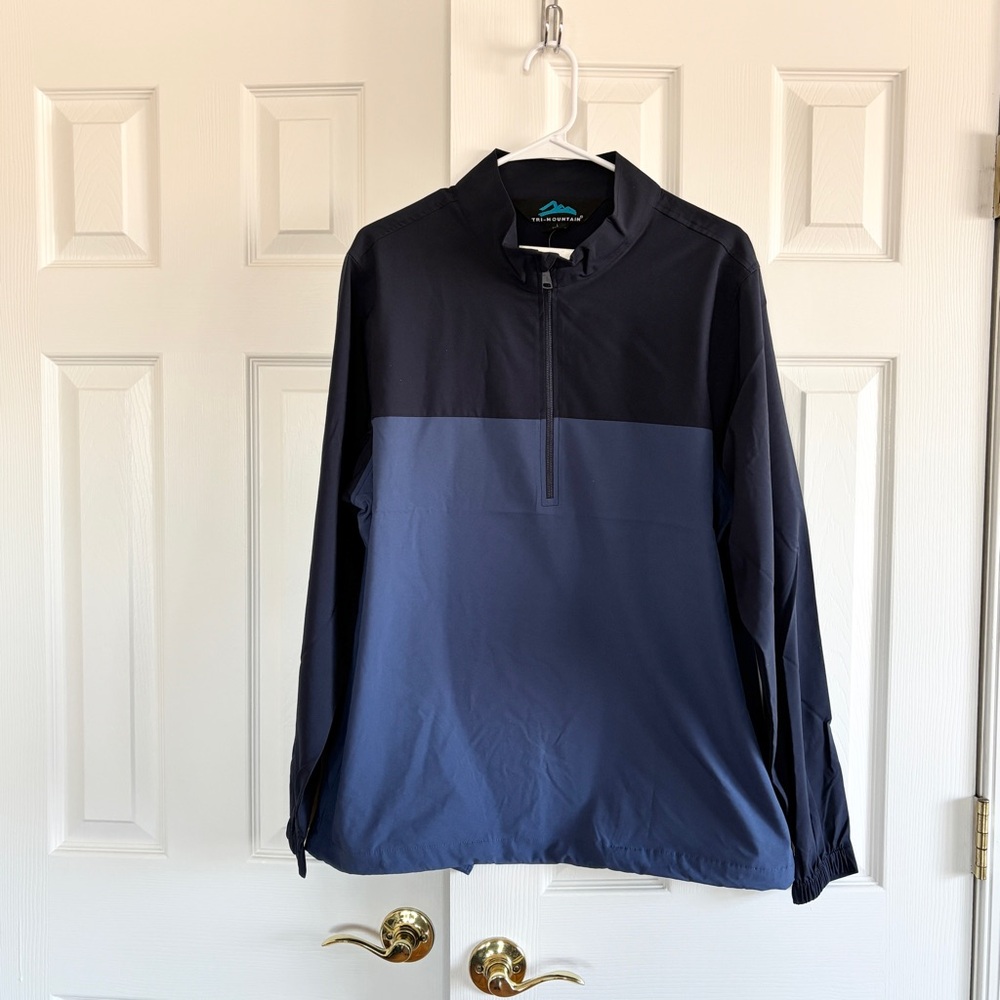 NWT Navy and Blue Windbreaker with Quarter-Zip Men Size L